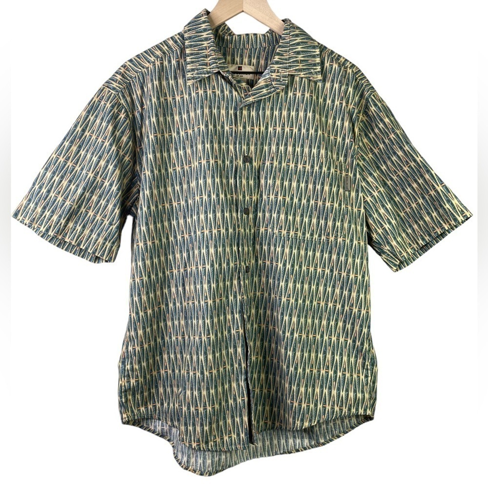 Woolrich Men’s Short Sleeve Geometric Button Shirt
